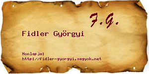 Fidler Györgyi névjegykártya